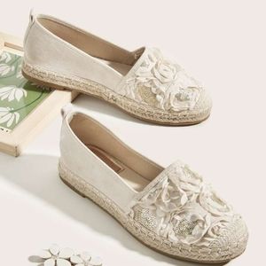 ALDO Appliques Detail Espadrille Flats Sz 9